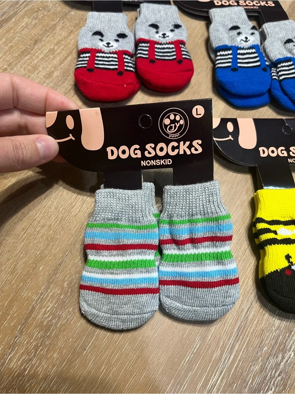 Joys Pet set of 6 Assorted Cute Dog Socks size LARGE